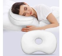 Ausu pīrsinga spilvens sānu gulētājiem ar 9 cm caurumu, 12,6 x 18,8 collu, balts samta mini ortopēdiskais atbalsta spilvens ausu sāpju mazināšanai un kakla atbalstam