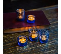 PhilaeEC Zilas sveču turētāji, 5 iepakojuma stikla Vintage Tealight Votive Candelabra Bulk Indijas mājas dekori Centerpiece galda (5 komplekts)