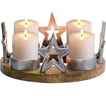 Marakešas Adventes vainags Sveču turētājs Demali Metal Round 23 cm - Ziemassvētku rotājums Dekoratīvais vainags Moderns