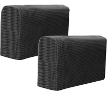 Krēsls Slipcover Slipcover Armrest Stretch Armchair Slipcover Elastīga mājas biroja atpūtas dīvāns Aizsardzības audums 2 Pack Black Black