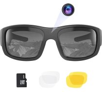 OhO kameras brilles, 32 GB 1080P Full HD sporta kameras saulesbrilles ar iebūvētu 15MP kameru un polarizētu UV400 aizsardzību un maināmu objektīvu