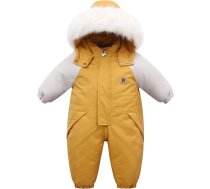 Ziemas jaka bērnu meitene Fleece odere kombinezonu kokvilnas ar kažokādas kapuci Snowsuit bērnu ūdensizturīgs Romper slēpošanas uzvalks Jumpsuit ar kapuci bērnu ziemas jaka ziemas uzvalks ziemas uzvalks bērnu