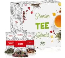 vinativo Premium Organic Tea Advent kalendārs, 24 ļoti aromātiskas tējas veidi, ideāli piemērots nelielai pauzei Ziemassvētku sezonā, tējas kalendārs, piemērots arī kā dāvana vīriešiem un sievietēm