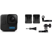 GoPro HERO11 Black Mini — kompakta ūdensizturīga darbības kamera ar 5,3 K60 Ultra HD video, 24,7 MP kadriem, 1/1,9 collas attēla sensoru, tiešraides straumēšanu, stabilizāciju un ķiveres priekšpusi ar sānu stiprinājumu