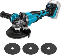 Wingfly Akumulatora leņķa slīpmašīna Makita 18 V, profesionāla bezvadu slīpmašīna, 125 mm, bezsuku motors, diska aizsardzība, krāsas un javas noņemšanai (bez akumulatora) (ar griešanas diskiem)