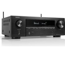 Denon AVR-X1700H 7.2 kanālu AV uztvērējs, Hifi pastiprinātājs ar Dolby Atmos, DTS:X, 6 HDMI ievadi un 1 izeja, 8K HDMI, Bluetooth, WiFi, AirPlay 2, HEOS Multiroom, saderīgs ar Alexa