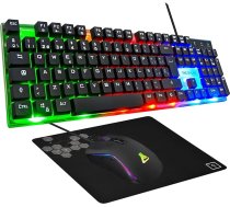 G-Lab Combo Yttrium tastatūras un peles komplekts 3 in 1 kombinācija ar QWERTY spēļu tastatūru 105 taustiņi Gamer pele 2600 DPI Gamer peles paliktnis PC/PS4/PS5