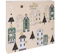 Annastore Tējas adventes kalendārs, pildīts adventes kalendārs, 24 tējas maisiņi, zāļu tēja, melnā tēja, garšīgi augļu maisījumi, 22,5 x 21 cm