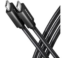 Axagon Bucm32-cm10ab usb-c - usb-c 3.2 gen 2 kabelis, 1m, pd 100w, 5a, 4k hd, alu, pīts, melns