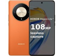 HONOR Magic6 Lite 5G viedtālrunis 8GB + 256GB 120Hz Anti-Drop displejs 6,78 collu trīskāršā aizmugurējā kamera 108MP 5300mAh akumulators Dual SIM Android 13 Orange