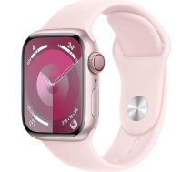 Apple Watch Series 9 [GPS + mobilais, 41 mm] Alumīnija korpuss rozā ar sporta siksniņu rozā, M/L (Atjaunots)