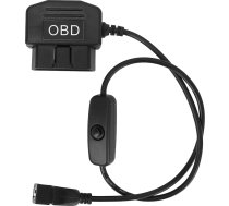 16 Pin OBD barošanas kabelis Dash kamerai, OBD uz Mini USB OBDII adapteris Cietā kabeļa uzlādes kabelis 24 stundu monitoringa un Acc režīms ar slēdža pogu 8,9 collu universālais lādētājs