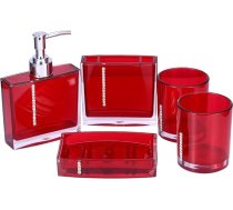 Akrila vannas istabas piederumu komplekts 5 gab. tualetes piederumi losjona dozators ziepju trauks zobu suku turētājs Tumbler Red