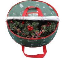 TaoQ C 75 cm Ziemassvētku vainagu glabāšanas soma, vainagu glabāšanas konteiners ar rokturiem un rāvējslēdzēju, vainagu glabāšanas soma vainagam, Ziemassvētku rotājumiem, zaļa krāsa