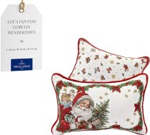 Villeroy & Boch Toy's Fantasy Spilvens "Santa" Taisnstūra formas krāsains, mazgājams veļas mazgājamā mašīnā, divpusējs spilvens, Ziemassvētku rotājumi, dekoratīvās Ziemassvētku rotaļlietas, kokvilna, poliesters