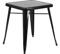 Flash Furniture Prince 23,75" kvadrātveida iekštelpu āra dārza galds, melns