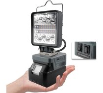 ‎Urun URUN akumulatora lampa Makita 18 V, 16 W 1800 LM ar 6 spilgtuma režīmiem, LED darba gaisma, LED prožektors, pārnēsājams prožektors būvlaukumam, akumulatora lukturis ar C tipa un USB uzlādi