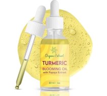 ORGANIC EXTRACT Kurkuma eļļa sejai un ķermenim - 1 fl oz / 30 ml - Izgaismojošs serums pret tumšiem lokiem, grumbām, tumšiem plankumiem, mitrina un baro ar papaiju, jojobas eļļu un E vitamīnu.