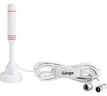 VSG 24 DVBT2 antena - mobilā mini HDTV iekštelpu antena televizoriem, maksimāla signāla kvalitāte, izmantojot alumīnija serdi, 3 m kabeļa DVB-T2 antena, TV Freenet TV iekštelpās ārpus telpām