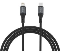 Dudao Pīts kabelis USB-C - iPhone Lightning 30W 1,2 m - melns