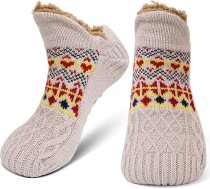 ZAKASA Cuddly Socks Vīriešu čības Zeķes: Vīriešu ziemas siltās mājas zeķes Vīriešu zeķes Stopper Socks Hut Socks Vīriešu ABS Ziemassvētku zeķes Biezas ziemas zeķes ar Nubs Non-Slip Sole 1 Pair