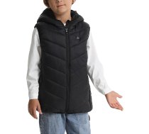 Apsildāma veste bērniem Atlaide Apsildāma ziemas veste ar kapuci zēniem un meitenēm 10 sildīšanas zonas Trīs temperatūras līmeņi Elektriska apsildāma jaka USB veste Viegla apsildāma izolācijas veste
