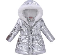 Ziemas jaka Meiteņu ziemas jaka ar kažokādas kapuci Plain Down Jakets Coat Outwear vējdrošs āra jaka Modes garums Stepēts jaka ar kapuci Ziemas siltā jaka ar kapuci Kokvilnas jaka ar kapuci ar kapuci