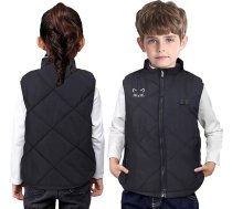 KODMNSW Siltā veste bērniem, 13 zonas, apsilde, 5 temperatūras regulatori, apsildāma veste, ūdensizturīga vējdroša silta veste, stepēta veste, ziemas āra apsildāma jaka (bez akumulatora)