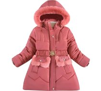 Ziemas mētelis Meiteņu ziemas jaka Ziemas jaka Plain Down jakas ar kapuci Coat Outwear Modes garums Stepēts jaka Noņemams kažokādas kapuci Ziemas silts jaka ar kapuci Vēja necaurlaidīgs āra jaka Kokvilnas jaka ar kapuci Hooded jaka