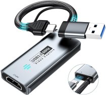 Papeaso video ierakstīšanas karte, 4K HDMI uz USB 3.0/Type-C ierakstīšanas karte, 1080P 60 kadru/s video ierakstīšanas ierīce, straumēšanai, mācībām, spēlēm, videokonferencēm vai tiešraidēm