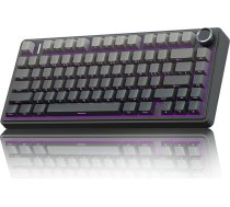 AULA F75 Pro mehāniskā spēļu tastatūra, 2,4 GHz/Type-C/BT5.0 bezvadu spēļu tastatūra, 75 %, sānu gravējums, blīvējuma struktūra, karstā nomaiņa, bezvadu tastatūra RGB, QWERTY (krāsu gradients pelēks)