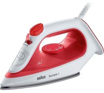 Braun TexStyle 1 SI1019RD tvaika gludeklis, neslīdošs, 120 g/min tvaika pastiprinājums, atkaļķošanas sistēma un smidzināšanas funkcija, piemērots krāna ūdenim, ātra uzkarsēšana (35 s), EcoMode, 220 ml, 1900 W, sarkans