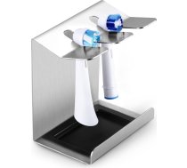 Nerūsējošā tērauda zobu birstes turētājs Oral-B, iO, Philips Sonicare utt. Zobu birstes turētājs ar savākšanas paplātiņu zobu birstes galviņas turētājs 2 elektriskajām zobu birstes galviņām
