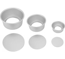 Apaļo kūku veidņu komplekts, 10 cm, 16 cm, 20 cm, anodēta alumīnija kūku veidnes, noņemama pamatne, nesadalāms pārklājums, neslīpo pārklājums, kaudzē sakraujamas cepšanas veidnes, mājas maizes ceptuves cepšanas entuziasti