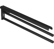 Gedotec dvieļu turētājs | H6008 | Dvieļu turētājs ar 2 rokām | 1 gabals | Tējas dvieļu turētājs 465 mm garumā, melns | Vannas istabas un virtuves skapīšu dvieļu turētājs, pagriežams 90° leņķī | Ražots Vācijā