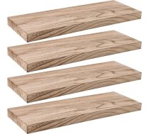 Zhufas Paulownia koka sienas plaukts, 40 cm sienas plaukts, virtuves plaukts, koka plaukts, 4 koka plauktu komplekts vannas istabai, guļamistabai, birojam, viesistabai, virtuvei utt.