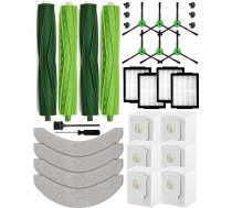26 piederumu komplekts iRobot Roomba Combo j7+(j7 plus)/j9+(j9 plus)/10 MAX robotizētajam putekļsūcējam, 4 rullīšu birstes, 6 sānu birstes, 4 HEPA filtri, 4 salvetes, 6 putekļu maisiņi, 1 birste utt.
