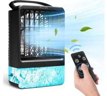 Mini mobilais gaisa kondicionieris ar ūdens dzesēšanu Portatīvais ventilators ar tālvadības pulti 4000 mAh akumulators [4-in-1] Darbvirsmas gaisa dzesētājs Mitrinātājs 3 ātrumi 2/4H taimeris mājām/birojam/āra telpām/nomāšanai