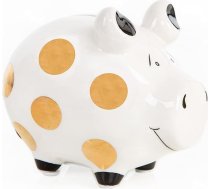 Logbuch-Verlag Piggy Bank Dāvanu nauda Kāzu Zelta balta keramikas naudas kastīte Puses naudas dāvanu iepakojums Dzimšanas diena 12,5 cm Elegants