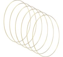 6 sapņu ķērāju gredzeni, 11,8 collu metāla makrame vainags ziedu apaļie gredzeni amatniecības aplis DIY kāzu vainags/sienas rotājumi/ Ziemassvētku rotājumi [zelta]