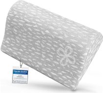 1 Premium spilvens saunai, šūpuļtīklam, pludmalei, kakla atbalstam, ceļojumu spilvenam, dizains: Izmērs: 30 x 20 cm, pārvalks 100% lins, polsterējums tīrs (pelēks/balts), izmērs: 30 x 20 cm.