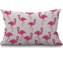 BGBDEIA Flamingo spilvenu pārvalks Lauku māja Meitenes Dzīvnieku modes Adorable Mazs gudrs vasaras rozā rotājumi Spilvenu pārvalks dīvāna dīvānam Kokvilnas lina 30 x 50 cm 12 x 20 collas