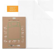 OMHU Percale gultasveļa 135 x 200 cm Balta, mīļa organiskās kokvilnas gultasveļas komplekts ar 1 x sega 135 x 200 cm + 1 x spilvendrāna 80 x 80 cm