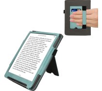 kwmobile Korpuss saderīgs ar Pocketbook InkPad 4 / Color 3 / Color 2 / Vivlio InkPad 4 / InkPad Color 3 Korpuss - Flip korpuss ar siksniņu - mākslīgās ādas vāciņš - Mint Green Dark Grey