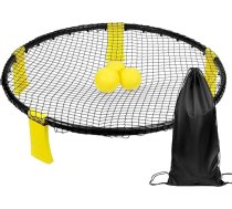 QWORK® Spike Ball āra spēles ar spēļu tīklu, 3 bumbiņām, aukliņu maisiņu un sūkni āra dārza parkam un pludmalei
