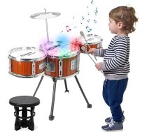 Bērnu bungu komplekts, mūzikas bērnu bungu komplekts, mūzikas instrumentu komplekts, džeza roka bungu komplekts, bērnu perkusiju mācību rotaļlieta, bungu dāvana maziem bērniem, 1, 2, 3, 4, 5, 6+ gadi, zēniem un meitenēm