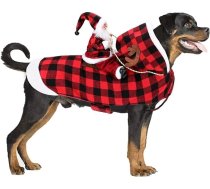 Ziemassvētku vecīša suņu kostīms,Ziemassvētku vecīša kostīms,Cosplay kostīms,Ballīšu kleita suņu apģērbs maziem, vidējiem, lieliem suņiem, pleds XL
