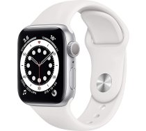 Apple Watch Series 6 (GPS, 40MM) Sarkans alumД«nija vДЃciЕ†ЕЎ ar sudraba krДЃsas sporta jostu (vispДЃrД“js)