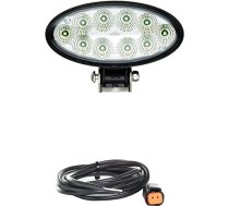 Hella 1GB 996 486-011 darba gaisma Oval 90 Gen. II LED 12 V/24 V 4300 lm montāža/konsoles stiprinājums Piekaramais / stāvošais plašais apgaismojums + kabeļu komplekts Darba gaismas melns