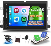 OiLiehu 2G + 64G Android 13 Double DIN radio Ford Focus F150 F250 F350 Explorer Fusion Mustang Edge Carplay Android auto radio ar 7 collu ekrānu ar Mirror Link/Bluetooth/FM RDS/WiFi/GPS/EQ